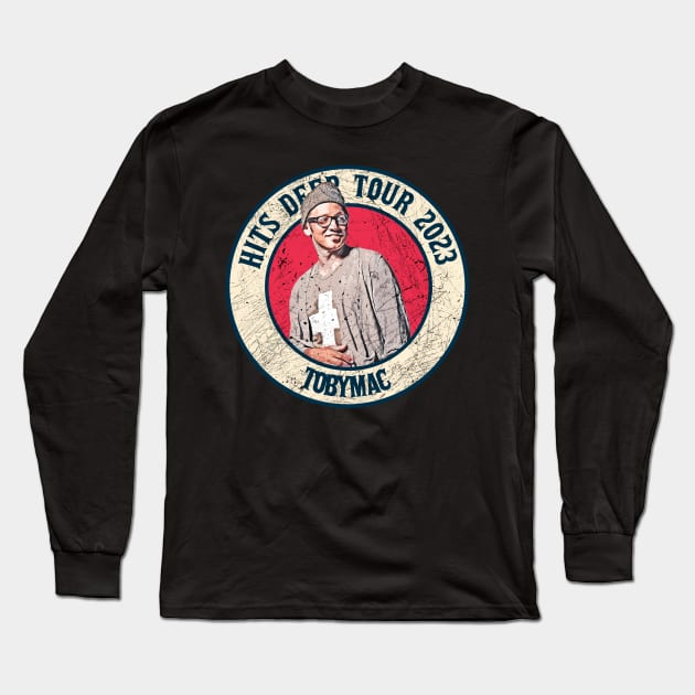 Retro Style Fan Art Design Tobymac // Vintage Hits Deep Tour 2023 Long Sleeve T-Shirt by rido public